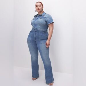 GOOD AMERICAN, FIT FOR SUCCESS BOOTCUT JUMPSUIT | BLUE274 | 2XL